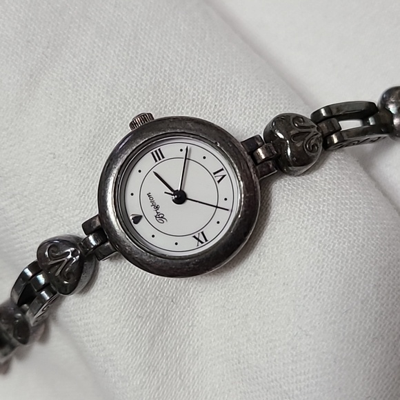 Brighton Pompeii Bracelet Watch Silver White Hearts - Picture 1 of 10